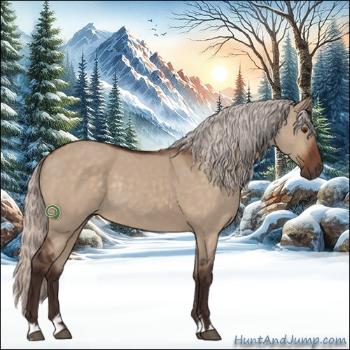 Horse Color:Silver Brown Dun Sabino Rabicano