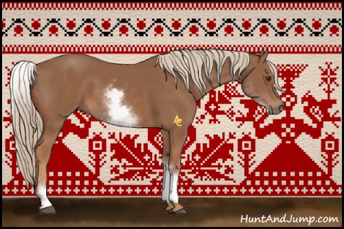 Horse Color:White Spotted Chestnut Sabino