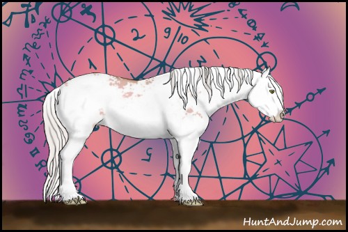 Horse Color:Watercolor Silver Amber Champagne Dun Sabino Splash 
