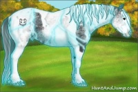 Horse Color:Thunderstruck White Spotted Black Splash Tobiano Varnish 