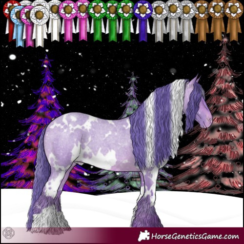 Horse Color:Watercolor White Spotted Sable Champagne Roan Varnish