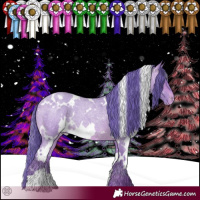 Horse Color:Watercolor White Spotted Sable Champagne Roan Varnish 