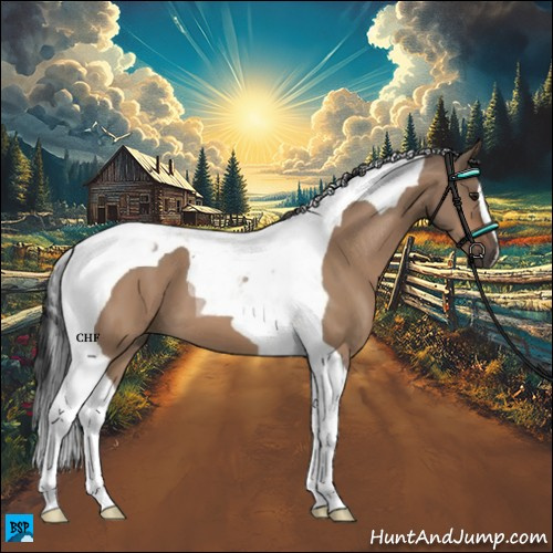 Horse Color:Brown Dun Tobiano 