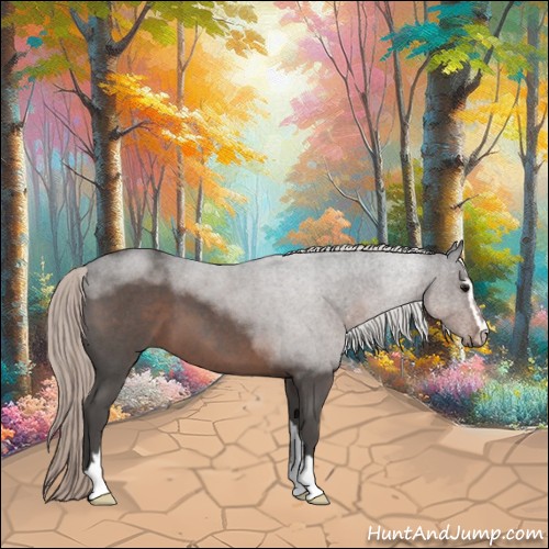 Horse Color:Silver Blue Roan Sabino 