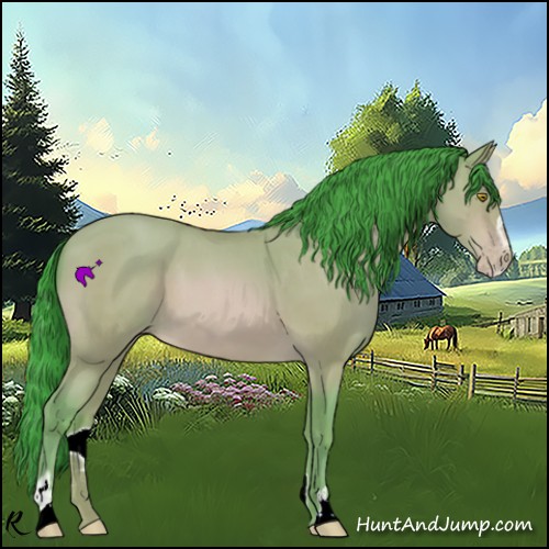Horse Color:Watercolor Amber Champagne Sabino 