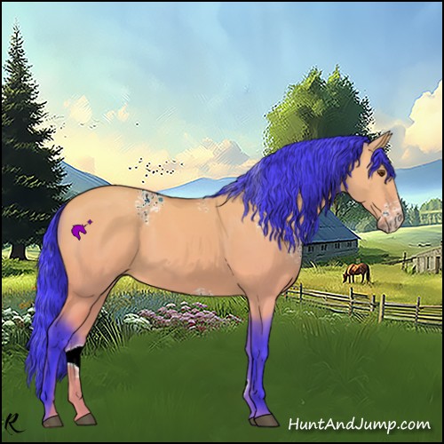 Horse Color:Watercolor White Spotted Buckskin Dun 