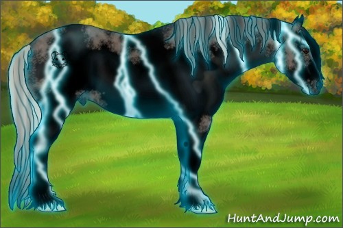 Horse Color:Void Thunderstruck White Spotted Silver Black Splash Frame