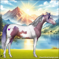 Horse Color:Watercolor Bay Splash Tobiano Frame Rabicano 