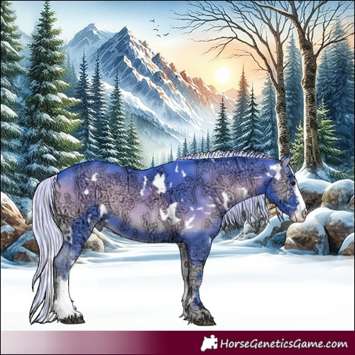Horse Color:Watercolor White Spotted Silver Blue Onyx Chinchilla Ice Sabino