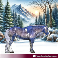 Horse Color:Watercolor White Spotted Silver Blue Onyx Chinchilla Ice Sabino 