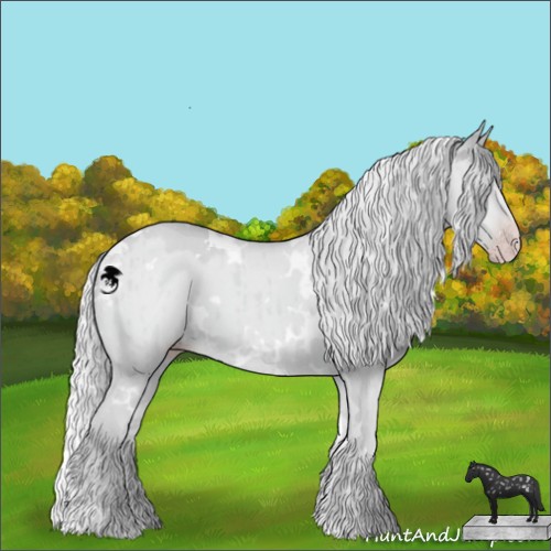 Horse Color:White Spotted Silver Classic Champagne Chinchilla Dun Brindle