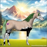 Horse Color:Watercolor Bay Roan Dun Splash