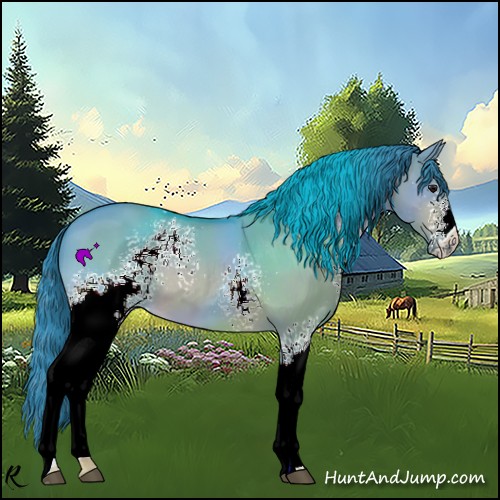 Horse Color:Watercolor White Spotted Bay Dun 