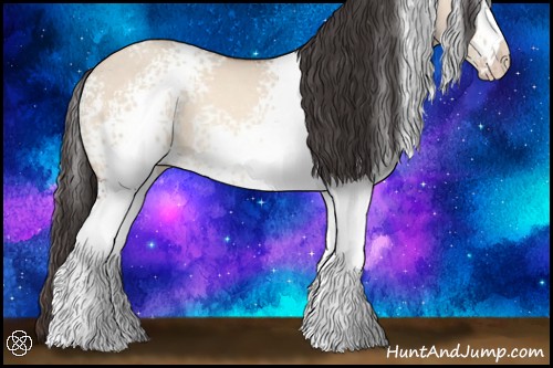 Horse Color:White Spotted Sable Champagne Roan Dun