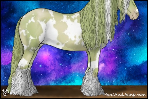 Horse Color:Watercolor White Spotted Gold Champagne