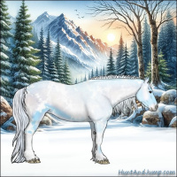 Horse Color:Watercolor White Spotted Silver Blue Onyx Chinchilla 