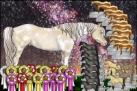 Horse Color:White Spotted Chocolate Palomino Pearl Dun