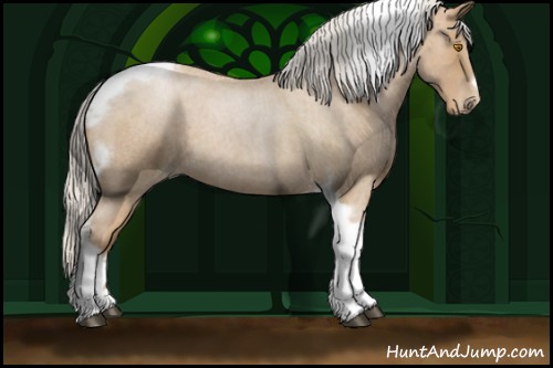 Horse Color:Silver Blue Roan Pearl Tobiano Frame 