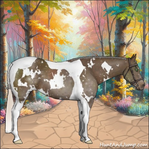 Horse Color:White Spotted Silver Smoky Black Tobiano 