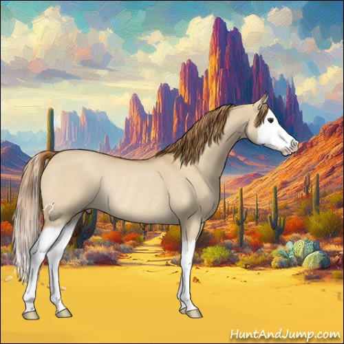 Horse Color:Red Dun Roan Splash Rabicano