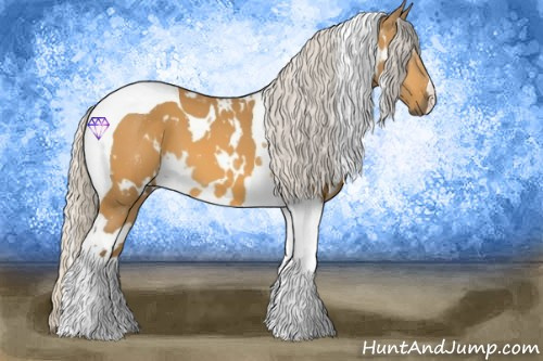 Horse Color:White Spotted Silver Buckskin Tobiano 