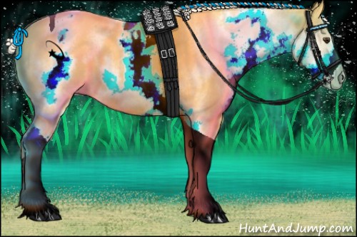 Horse Color:White Spotted Palomino Tobiano 