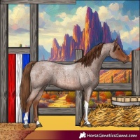 Horse Color:Red Roan Tobiano 
