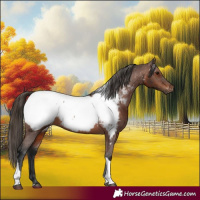 Horse Color:Gray Bay Tobiano Near Fewspot Rabicano