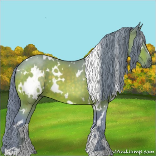 Horse Color:Watercolor White Spotted Brown 