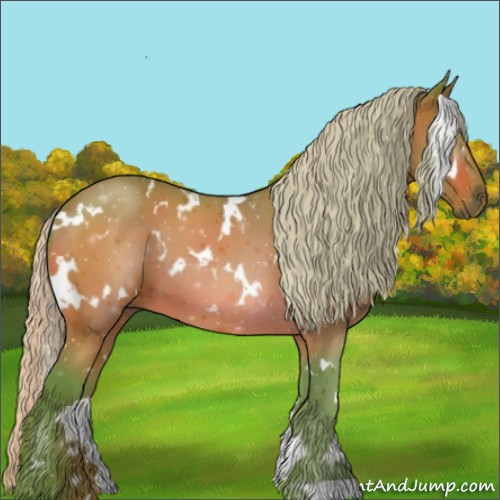 Horse Color:Watercolor White Spotted Silver Brown 