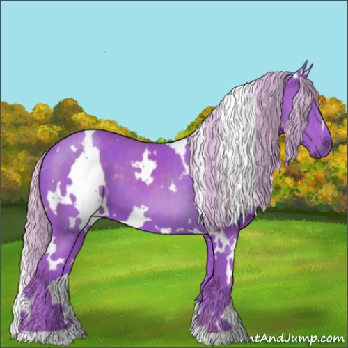 Horse Color:Watercolor White Spotted Silver Black 