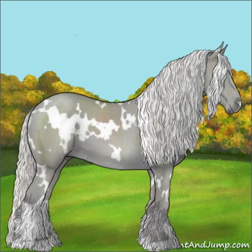 Horse Color:Watercolor White Spotted Silver Smoky Black
