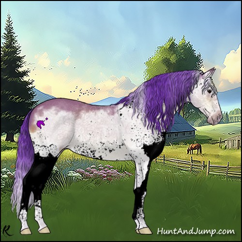 Horse Color:Watercolor Bay Splash Frame 