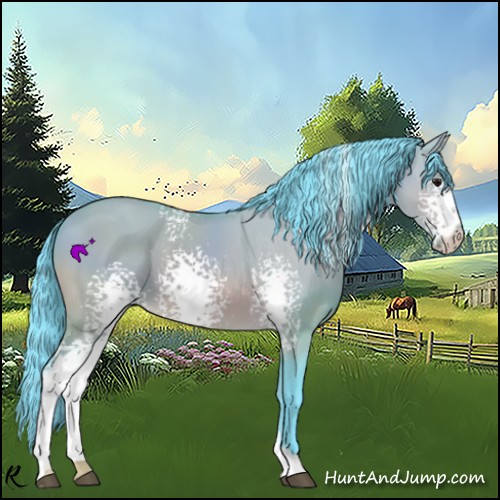 Horse Color:Watercolor White Spotted Bay Dun