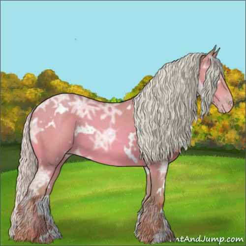 Horse Color:Watercolor White Spotted Silver Sable Champagne Ice 