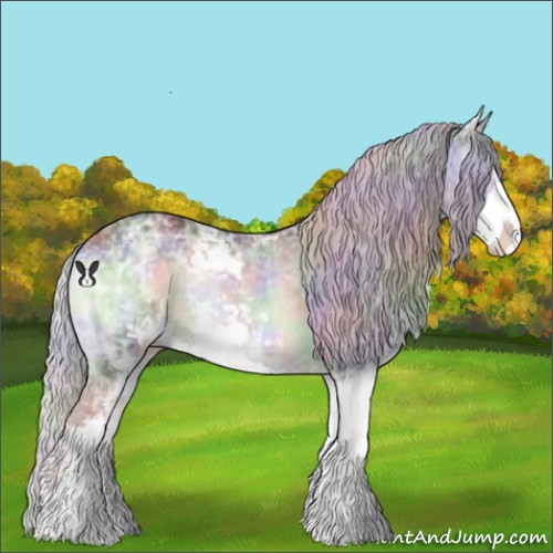 Horse Color:Nacre Silver Blue Onyx Chinchilla Ice Sabino 