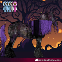 Horse Color:Void Watercolor White Spotted Midnight Bay Ice Onyx Tobiano 