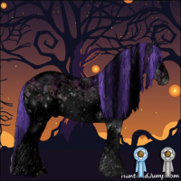 Horse Color:Void Watercolor White Spotted Midnight Bay Ice Onyx Tobiano 