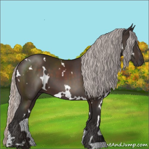 Horse Color:White Spotted Silver Brown