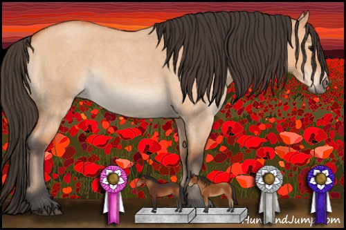 Horse Color:Bay Roan Dun 