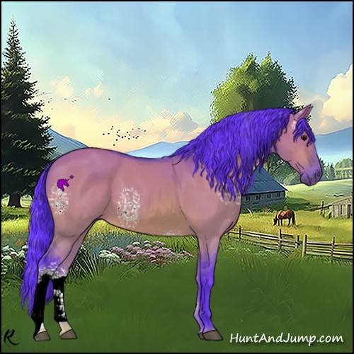 Horse Color:Watercolor White Spotted Bay Dun