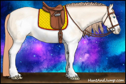 Horse Color:White Spotted Amber Cream Champagne Pearl Frame 