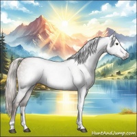 Horse Color:Gray Silver Black Pearl Tobiano