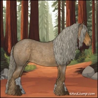 Horse Color:Chocolate Palomino Roan 