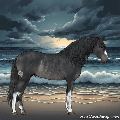 Horse Color:Black Rabicano