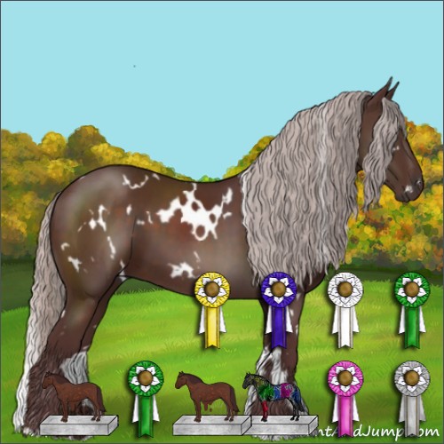 Horse Color:White Spotted Chocolate Silver Brown 