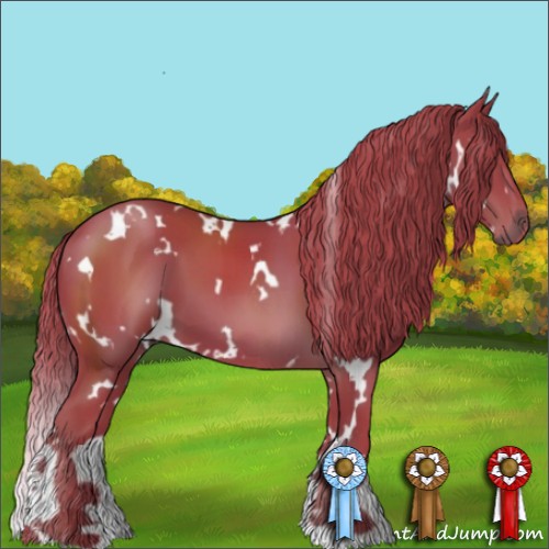 Horse Color:Watercolor White Spotted Liver Chestnut 