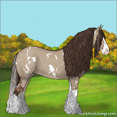 Horse Color:White Spotted Liver Red Dun Splash 