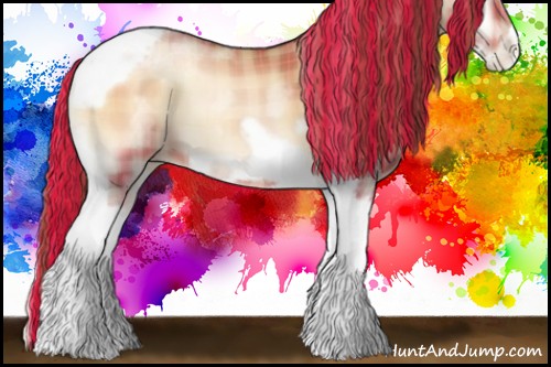 Horse Color:Painted Plaid  Bay Pearl Onyx Tobiano Frame 