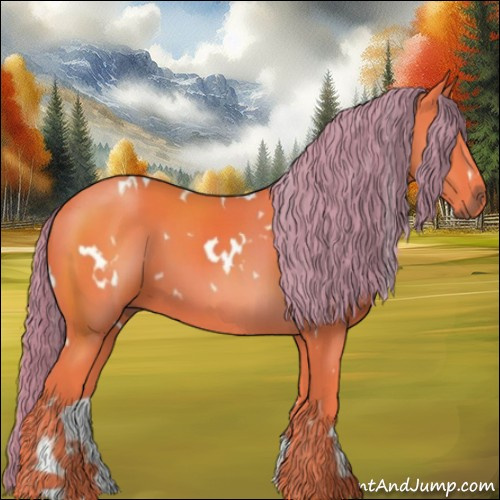 Horse Color:Watercolor White Spotted Liver Chestnut 